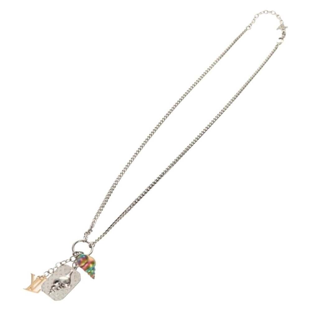 Louis Vuitton Shell Necklace Metal Silver